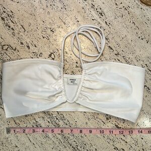 NWOT Aritzia Sunday Best Cora Halter Multi Twist Bandeau Top — White/ Size Small